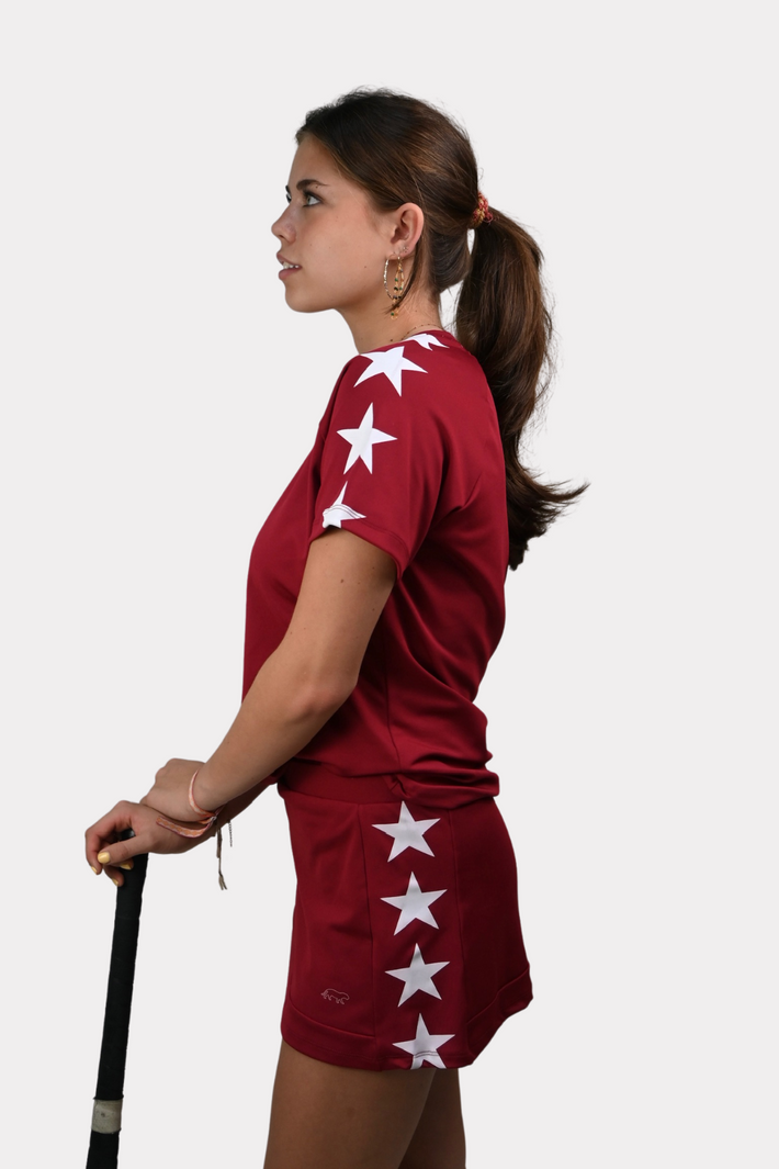 Starry sports shirt - bordeaux/wit - 2
