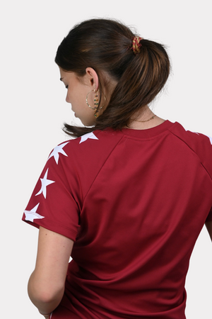Starry sports shirt - bordeaux/wit - 4