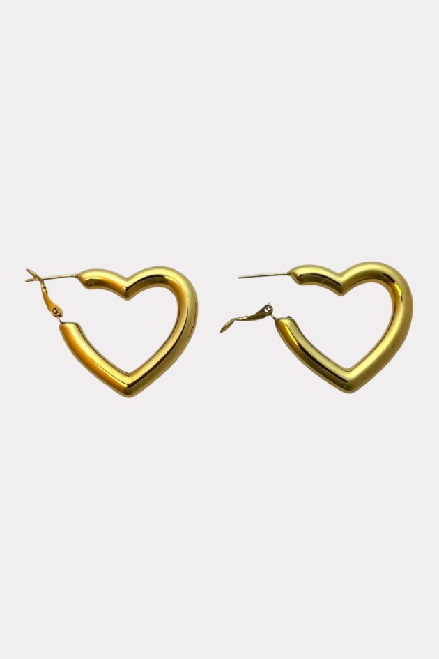 Statement heart hoops - goud