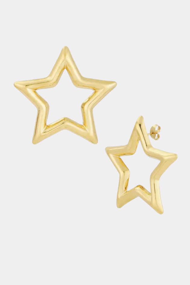 Statement star earrings gold fashiontiger