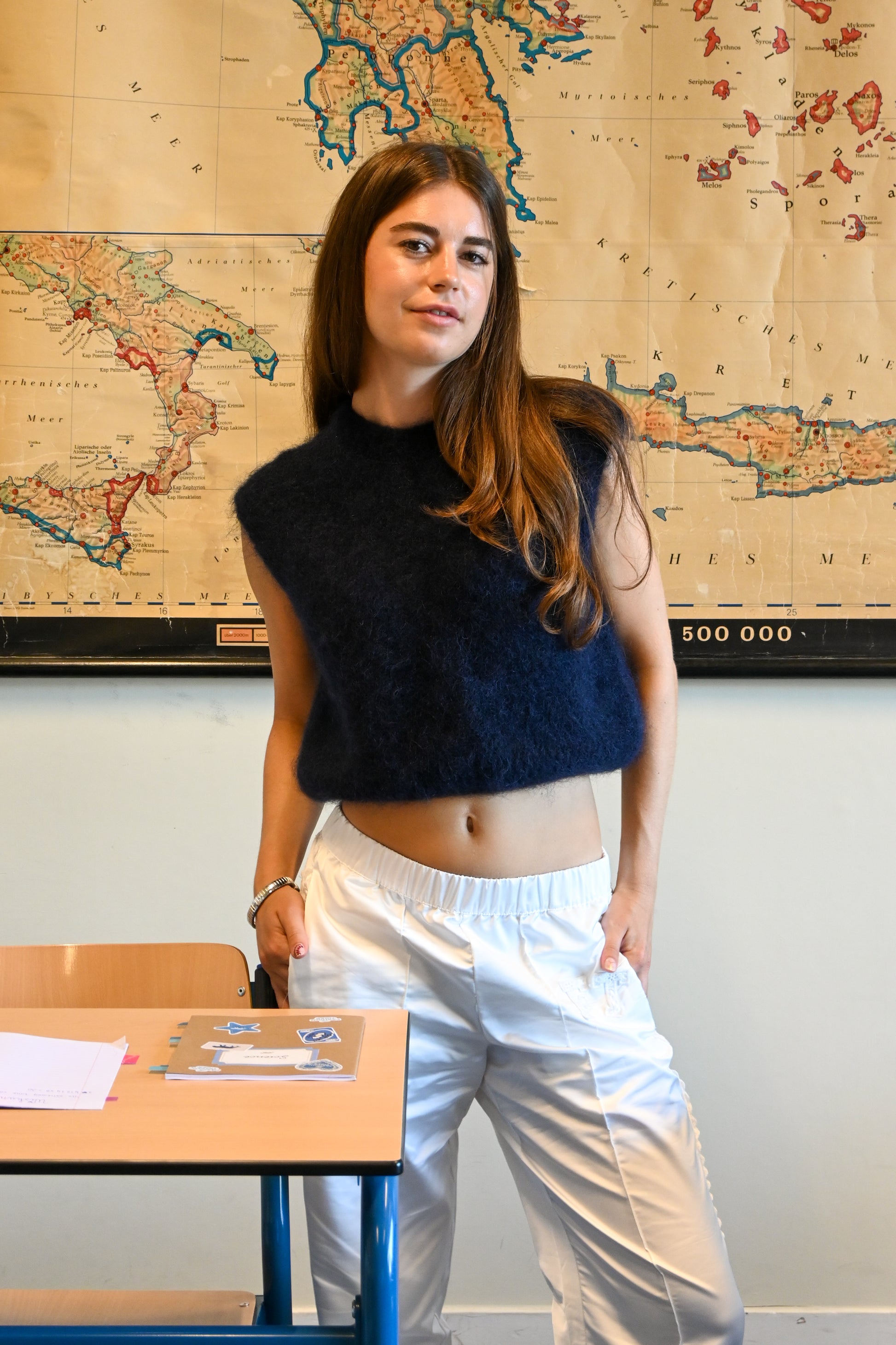 [photo_size]Parel is 1.60m lang en draagt one-size.