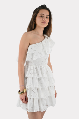 Sweetes Sommer-Rüschenkleid - weiß - Fashiontiger 7