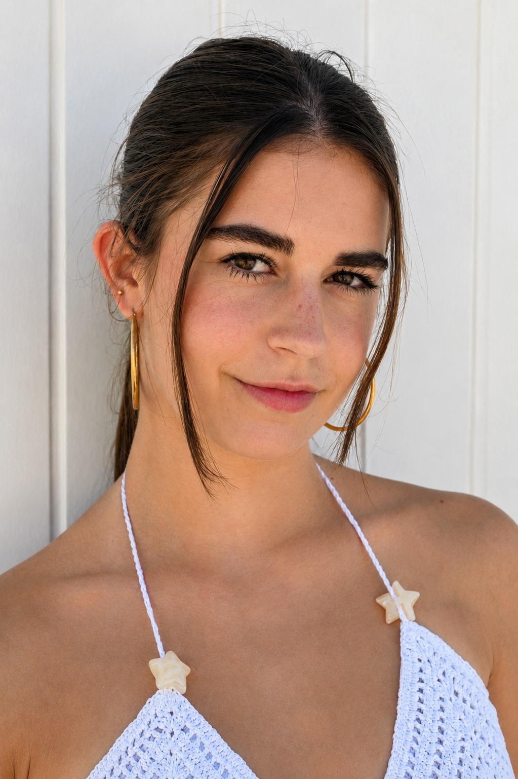 Textured hoops - gold