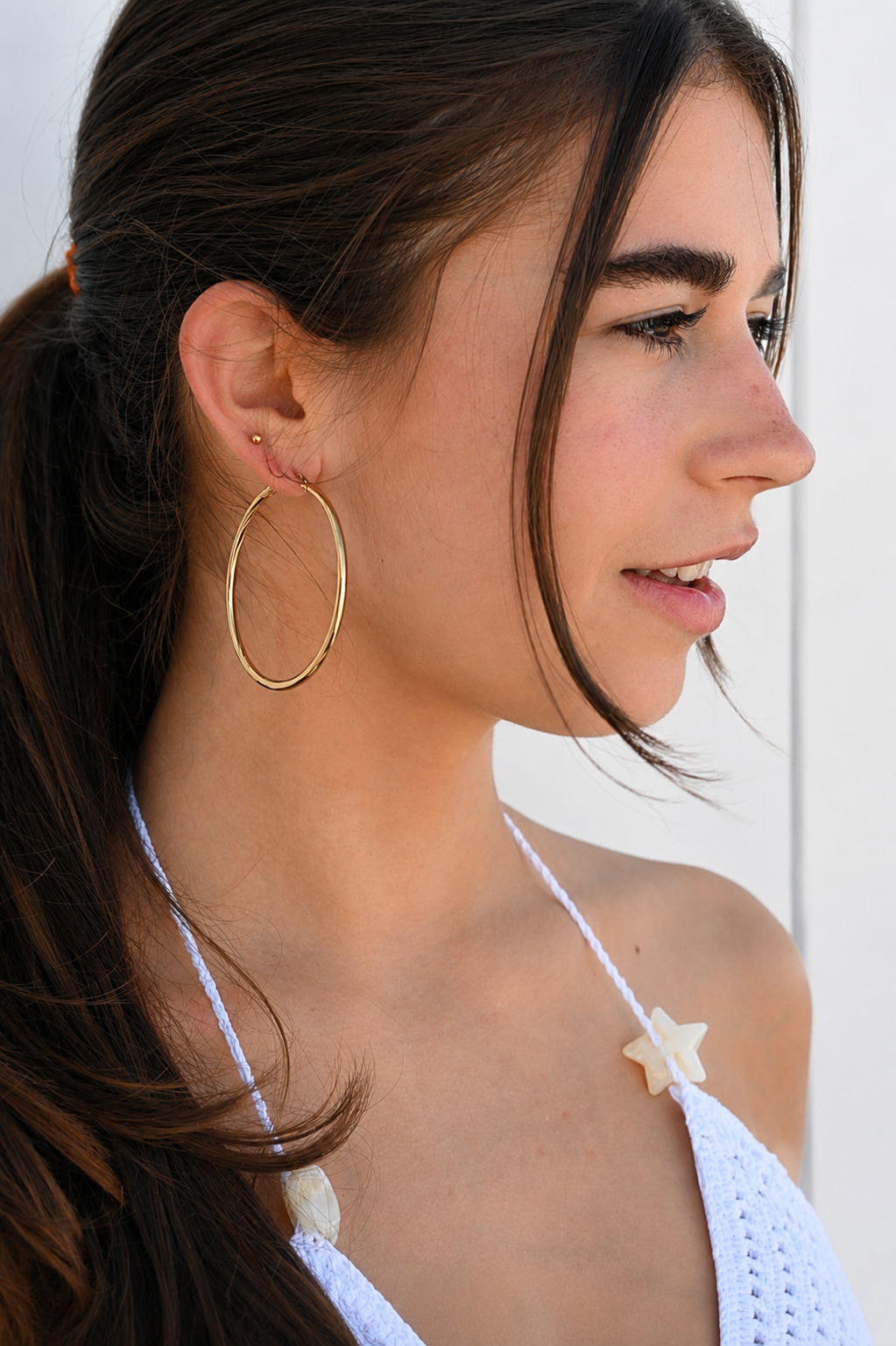Textured hoops - gold
