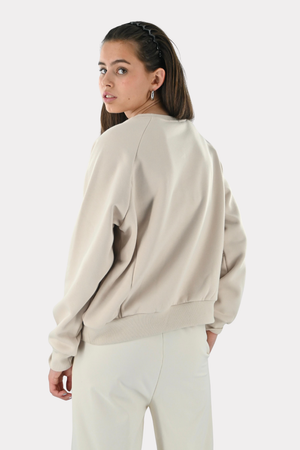 Tiger sweat-shirt ras du cou - crème - Fashiontiger 3