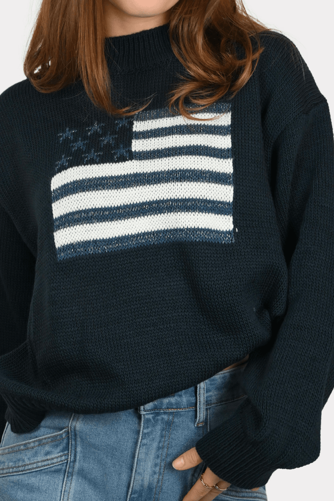 USA sweater glitter - navy - 2