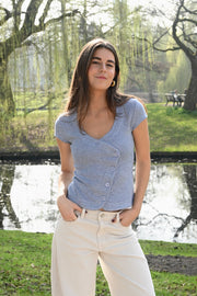 Wolly summer top - blauw - Fashiontiger 1