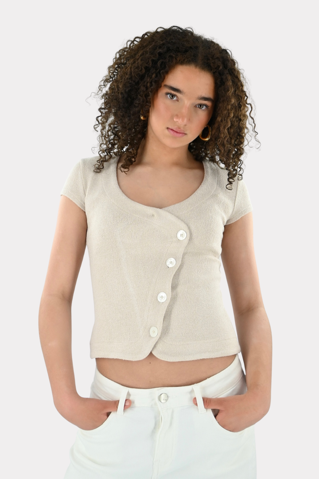 Wolly summer top - creme - Fashiontiger 6