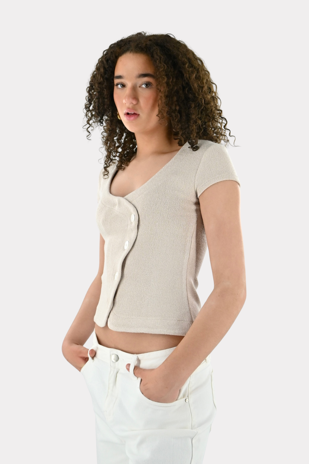 Wolly summer top - creme - Fashiontiger 7