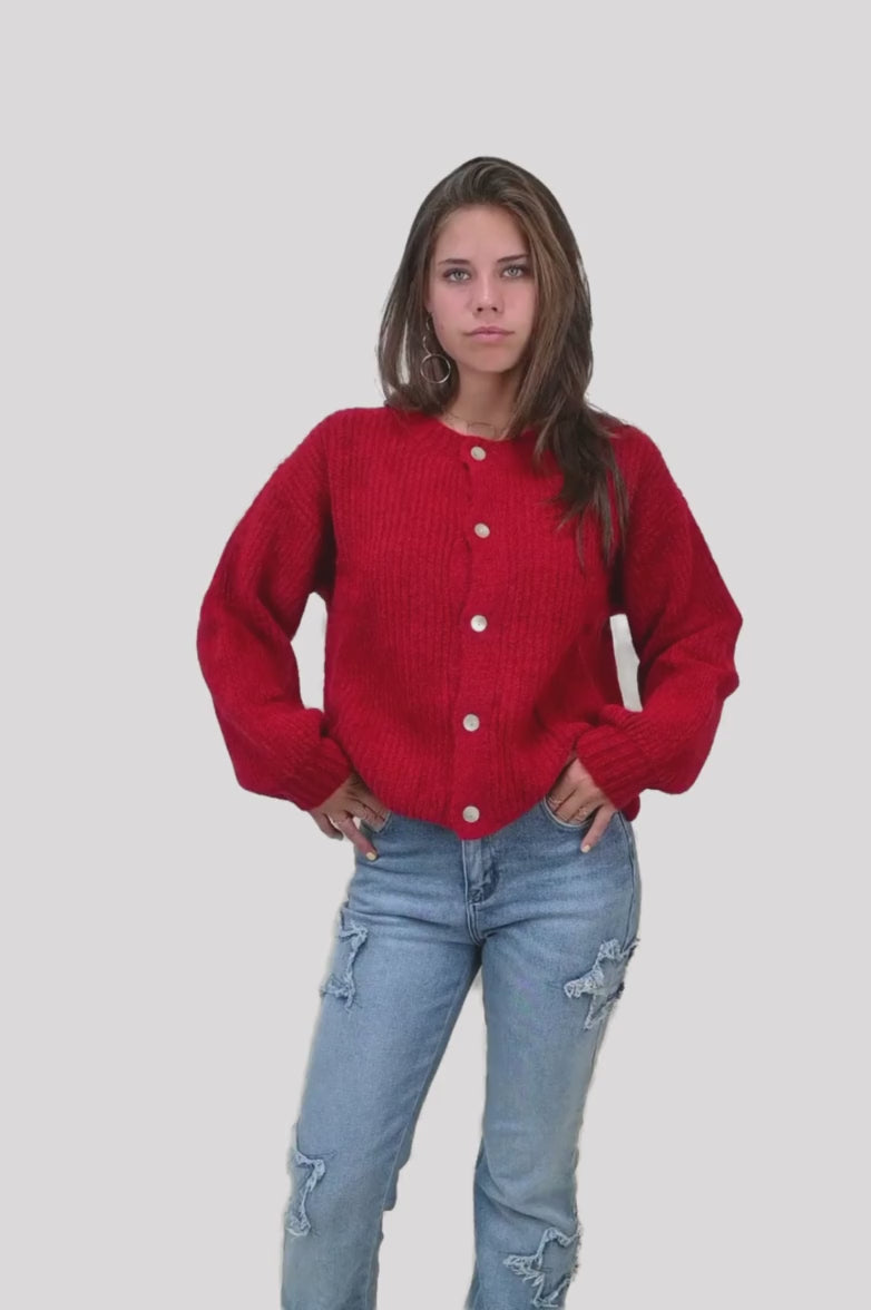 Load video: &lt;tc&gt;Brooklyn cardigan - red&lt;/tc&gt;