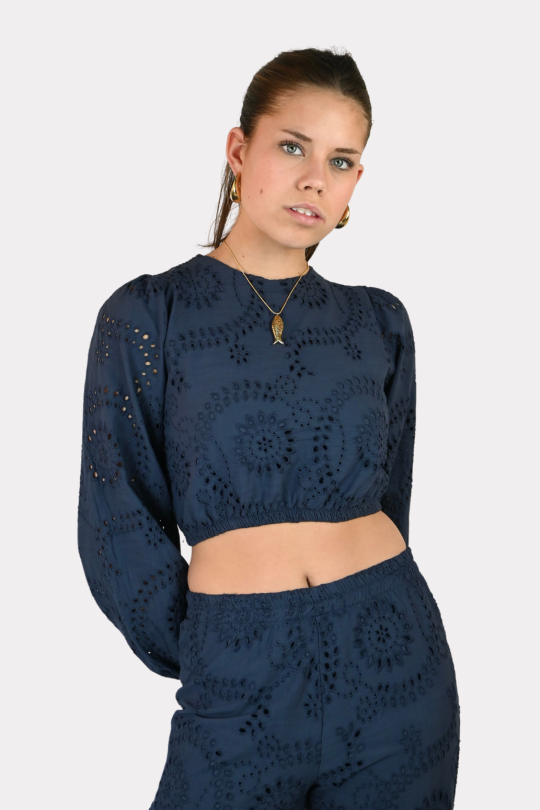 valencia top long sleeves navy fashiontiger 2